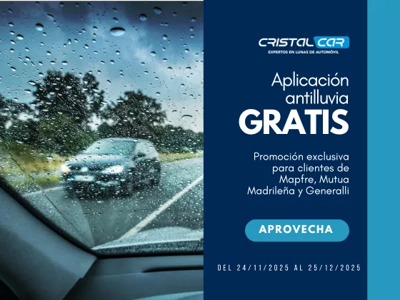 Promoción antilluvia GRATIS- Cristalcar Promoción Antilluvia Gratis para tu coche